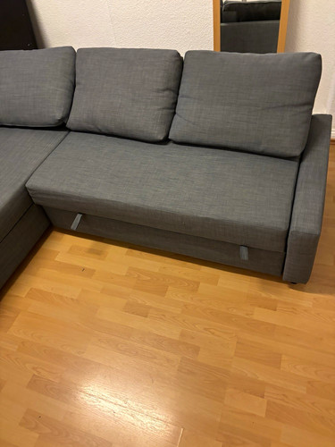Graues ecksofa stoff einfarbig - ecksofa,