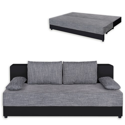 Boxspringsofa grau schwarz - grau-schwarz,