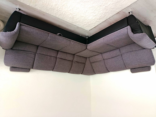 Ecksofa stoff grau - ecksofa, grau/schwarz