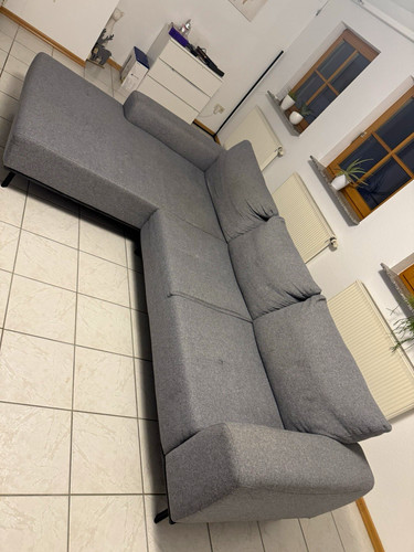 Ecksofa mit ottomane grau - ecksofa,